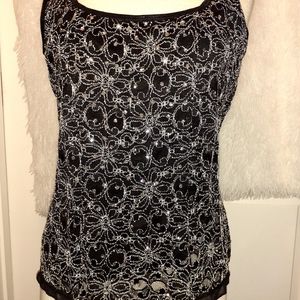 NWT Ladies black and silver tank top